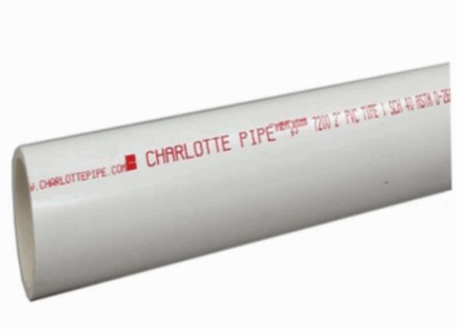 4" x 10' Plain End, SCH 40/STD PVC Pipe, White