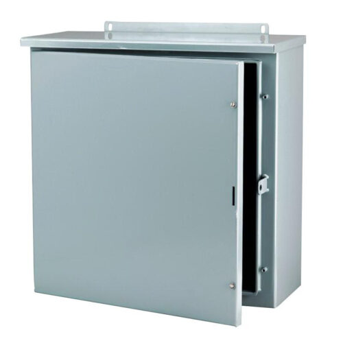 P107055.jpg Wiegmann RHC303012 NEMA 3R Polyester Powder Carbon Steel Wallmount Medium Unflanged Hinged Cover Enclosure 30-Inch x 12-Inch x 30-Inch ANSI 61 Gray RHC Series
