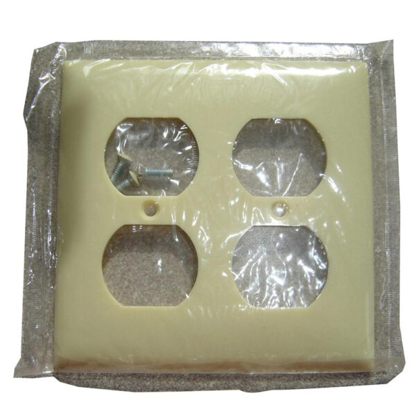 P115763.jpg Mulberry 92102 Thermoplastic Standard Size 2-Gang Wallplate 2-Duplex Receptacle Ivory Endura