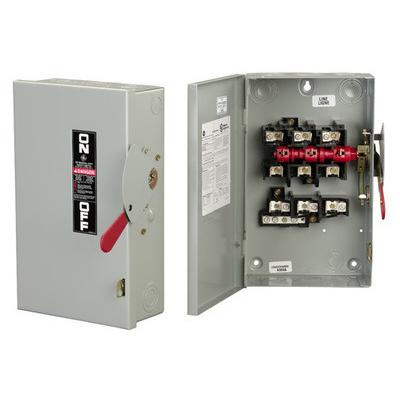 P11600.jpg GE Industrial TGN3321 3-Wire 3-Pole Non-Fusible General-Duty Safety Switch 240-Volt AC 30-Amp NEMA 1 Spec-Setter