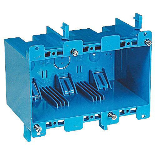 P11634.jpg Thomas & Betts B355R PVC 3-Gang Outlet Box 2.790-Inch x 5.720-Inch x 3.690-Inch 55-Cubic-Inch Carlon®