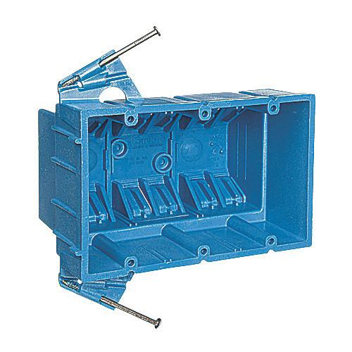 P11654.jpg Thomas & Betts BH353A PVC 3-Gang Outlet Box 5.660-Inch x 3.530-Inch x 3.5-Inch 53-Cubic-Inch Carlon® SuperBlue