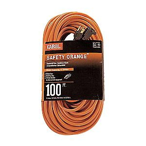 Carol 03304.63.04 Stranded Bare Copper SJTW Extension Cord 14/3 100-ft Orange Safety Orange&reg;
