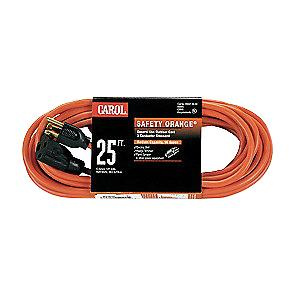Carol 03328.63.04 Stranded Bare Copper SJTW Extension Cord 14/3 25-ft Orange Safety Orange&reg;