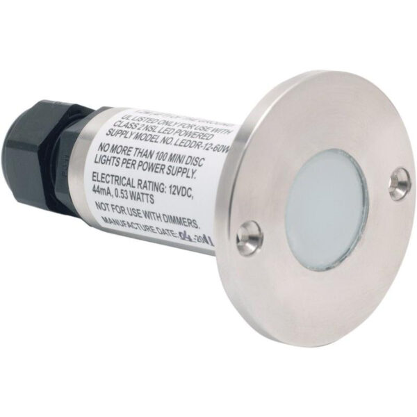 P117408.jpg NSL LEDMD-WW-SS LED MiniDisc Lighting 0.24-Watt 12-Volt DC 2900K Stainless Steel
