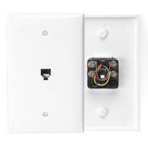 P117815.jpg Leviton 40539-PMW Nylon 1-Port Modular Mid-Size Video Wall Jack White Decora®