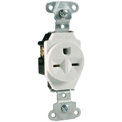 P120143.jpg Pass & Seymour 5651-W Specification Grade Heavy-Duty Straight Blade Single Receptacle 15-Amp 250-Volt AC NEMA 6-15R White