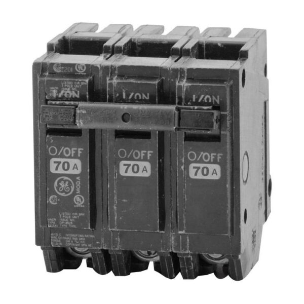 GE Industrial THQL32070 Plug-In Mount Type THQL Feeder Molded Case Circuit Breaker 3-Pole 70-Amp 240-Volt AC