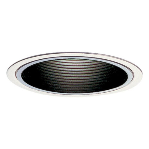Lightolier 1176 6-3/4-Inch Down Light Trim Round Black Baffle White Flange LyteCaster