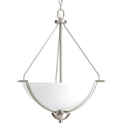 Progress Lighting P3912-09 3-Light Hall And Foyer Pendant Fixture 100-Watt 120-Volt 21-Inch Brushed Nickel Bravo