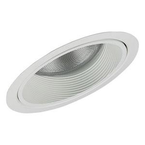 Lightolier 1154WH 6-3/4-Inch Down Light Complete Slope Ceiling Reflector Trim Round White Step Baffle LyteCaster