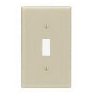 P1221.jpg Leviton 86001 Thermoset Device Mount Standard Size 1-Gang Wallplate 1-Toggle Switch Ivory