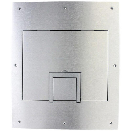 FSR FL-500P-SLD-ALU-C Steel U-Access Floor Box Solid Cover With Cable Exit 10.5-Inch x 0.125-Inch x 12.5-Inch FL-500 Series