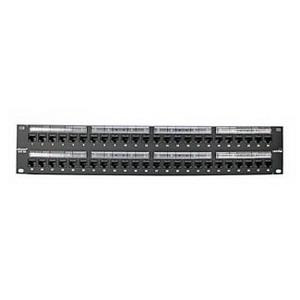 Leviton 6A586-U48 Black Painted 16 Gauge Steel Flat Category 6A Patch Panel 2U 48-Port eXtreme&reg;