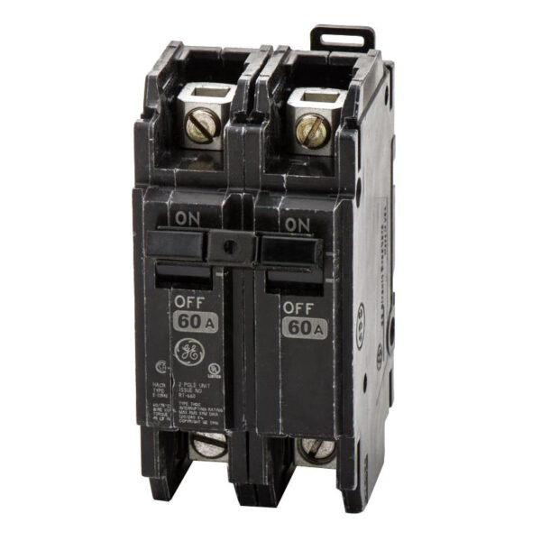 GE Industrial THQC2160WL 35-mm DIN Rail Mount Type THQC Miniature Circuit Breaker 2-Pole 60-Amp 120/240-Volt AC
