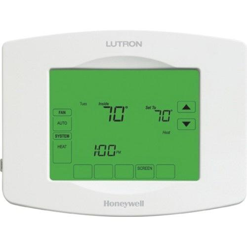 P122625.jpg Lutron LR-HWLV-HVAC Wallmount Programmable Thermostat 24-Volt AC White TouchPRO Wireless