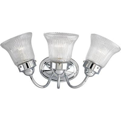 Progress Lighting P3289-15 3-Light Bath And Vanity Fixture 100-Watt 120-Volt Polished Chrome Plated