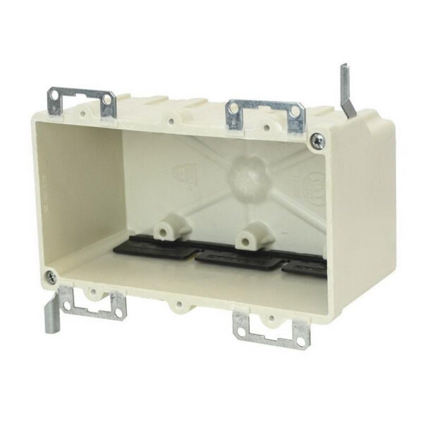 Allied Moulded Products 9313-EW Fiberglass Reinforced Thermoset Polyester 3-Gang Residential/Receptacle Electrical Switch Box 5-15/16-Inch x 3-1/4-Inch x 2-7/8-Inch 42.5-Cubic-Inch FiberglassBox