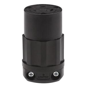 P123940.jpg Leviton 2313-B 3-Wire 2-Pole Industrial Grade Locking Connector 125-Volt 1-Phase 20-Amp NEMA L5-20R Black