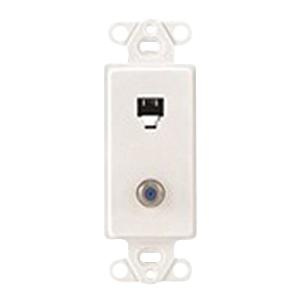 P124003.jpg Leviton 40659-W Screw Termination Telephone/Video Insert White Decora®
