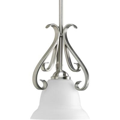 Progress Lighting P5153-09 1-Light Mini Pendant Fixture 100-Watt 120-Volt 7-1/2-Inch Brushed Nickel Torino
