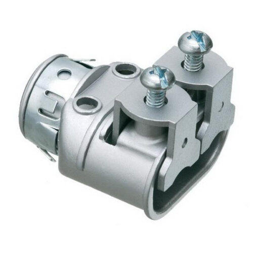 Arlington SG3838AST Die Cast Zinc Insulated Throat Straight Duplex Connector 3/8-Inch Saddlegrip&reg; Snap-Tite&reg;