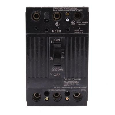 GE Industrial TQD32225WL Bolt-On Mount Type TQD Molded Case Circuit Breaker 3-Pole 225-Amp 240-Volt AC