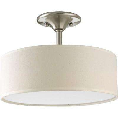 Progress Lighting P3939-09 2-Light Ceiling/Semi-Flush Mount Ceiling Fixture 26-Watt 120-Volt Brushed Nickel Inspire