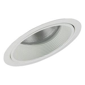 Lightolier 1131WH 6-3/4-Inch Baffle Down Light Shallow Slope Ceiling Reflector Trim White Step Round LyteCaster