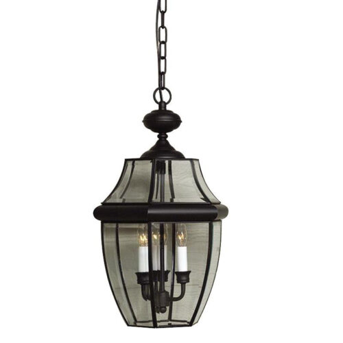 P126078.jpg Quoizel Lighting NY1179K 3-Light Hanging Lantern 60-Watt 120-Volt Mystic Black Newbury