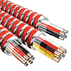 P7737.jpg Solid Copper MC/FPLP Control Cable 14/4 250-ft Coil Black White Red Blue Fire